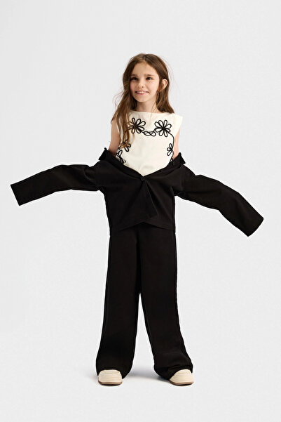 nk kids 8-14 طقم سترة كايرا من إن كيه مكون من 3 قطع باللون الأسود