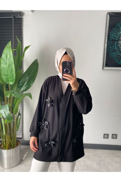 SARE BOUTIQUE Women's Hijab Cardigan with Floral Details