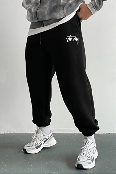 prtnc protonic Men's 3-Thread Sweatpants with Stussy Print and Elastic Cuffs ...