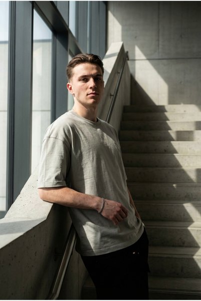bombe Tricou semi-oversize cu imprimeu pentru bărbați