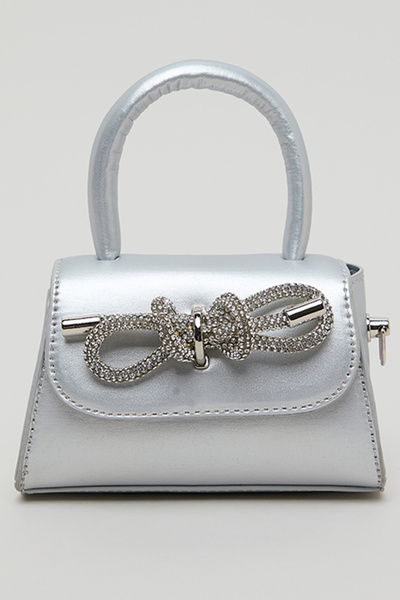 R&B Girl's Silver–colored Embellished Top Handle Bag