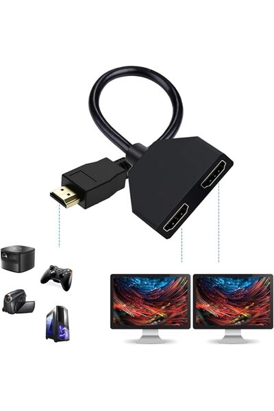 The Bros كابل موزع HDMI بدقة 1080 بكسل لمخرجين، لتوصيل مصدر HDMI واحد بجهازَي...