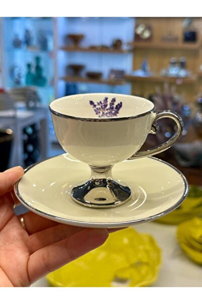 ACAR MIRANDA KREM-GÜMÜŞ 6 KİŞİLİK TÜRK KAHVESİ FİNCANI