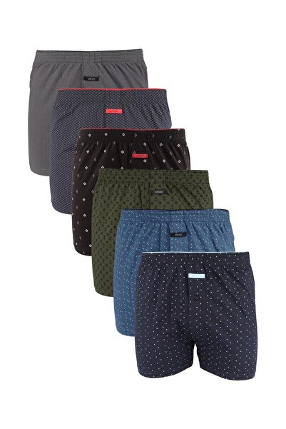 Jiber Men's 6-Piece Mixed Colors Cotton Towel Waist Boxer 292