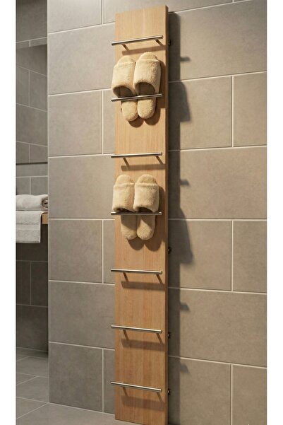 Gafhaus Masif Ahşap Duvar Tipi Modern Terliklik ve Çok Amaçlı Banyo Organizeri