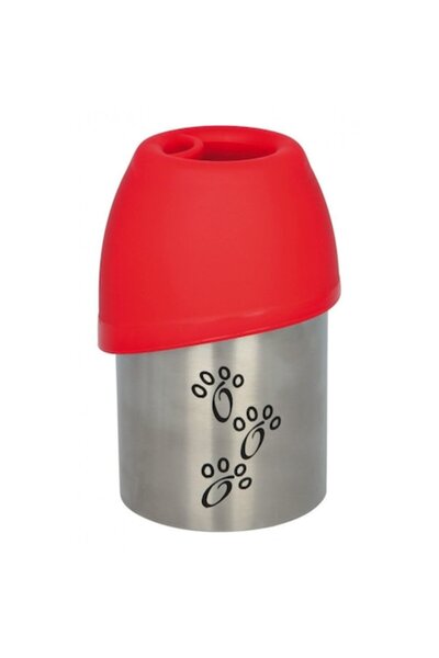Trixie Sticlă din oțel inoxidabil cu bol din plastic 0,3 l pentru câini