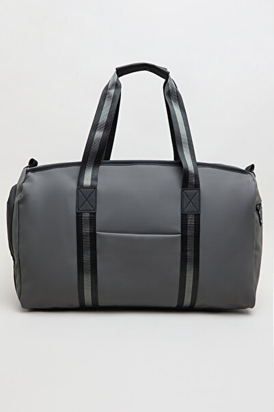 R&B حقيبة سفر رجالية رمادية سادة