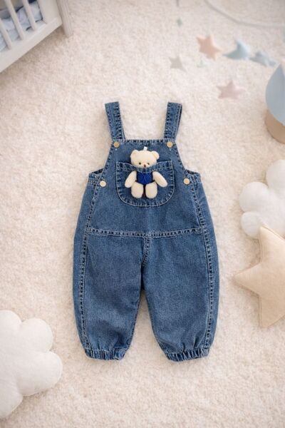 Le Touche Baby Jeans Salopet Children's Jean Overalls T-Shirt with Gift