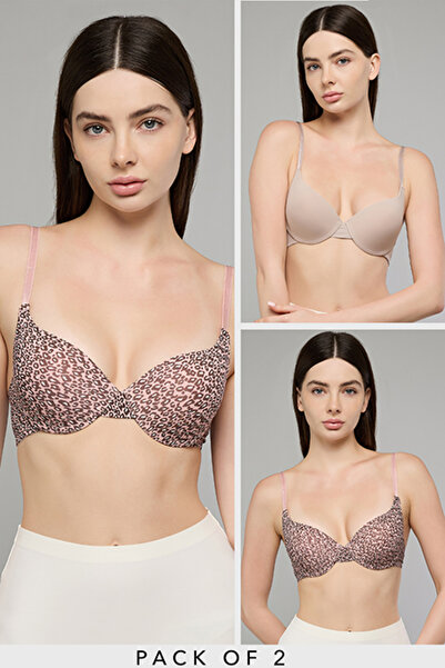 R&B Women's BROWN 2 Pack Push Up Bras