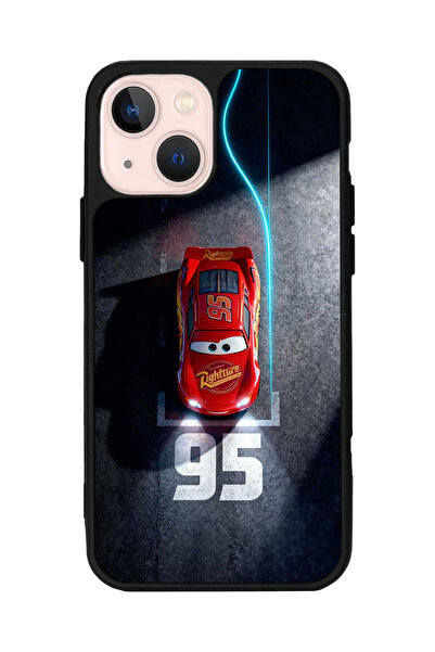 BGAKSESUAR iPhone 13/14 Uyumlu Şimsek McQueen Tasarımlı Glossy Premium Kılıf
