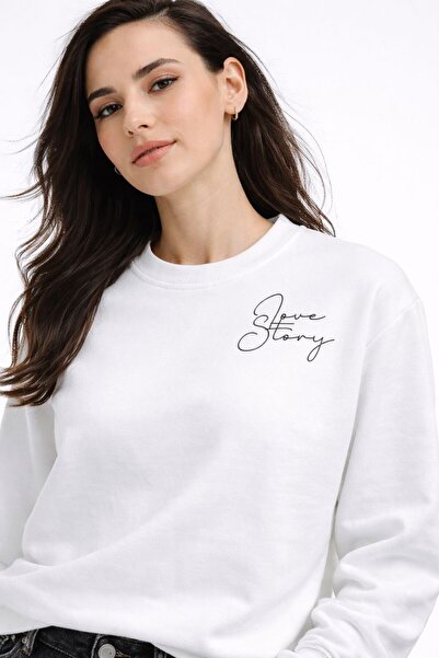 T-MUCH White Sweatshirt Love Story