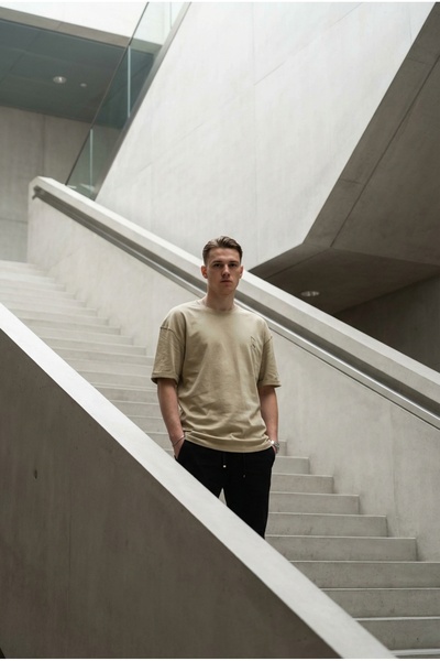 bombe Tricou semi-oversize cu imprimeu pentru bărbați