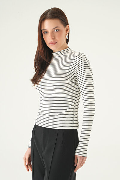 Rays 8374A Half Throat Striped Badi White