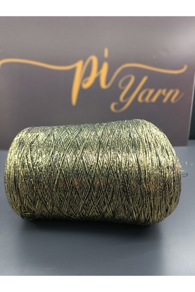 Pİ Yarn Viscose Black Gold Glitter Yarn 400Gr 82% Viscose 18% Glitter