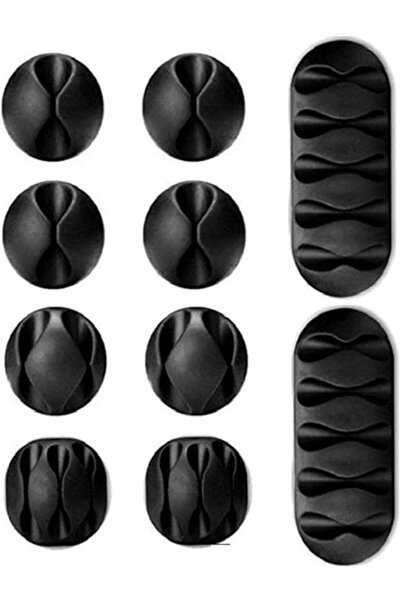 The Bros Set of 10 USB Cable Clips, Strong Adhesive Silicone Desktop Cable Or...