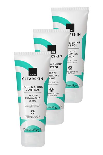 AVON Clearskin Pore & Shine Control Smooth Yüz İçin Arındırıcı Scrub 75 Ml. Ü...