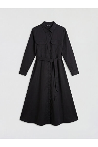 LC Waikiki Рокля от поплин с черна лента от GÜLİS GİYİM