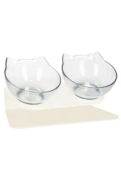 SERSIMO Orthopedic double bowl for cat food and water, 15 degree inclination,...