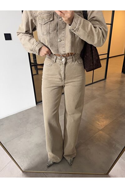 BB Bensu Buyruk BEJ YIKAMALI GENİŞ PAÇA JEAN