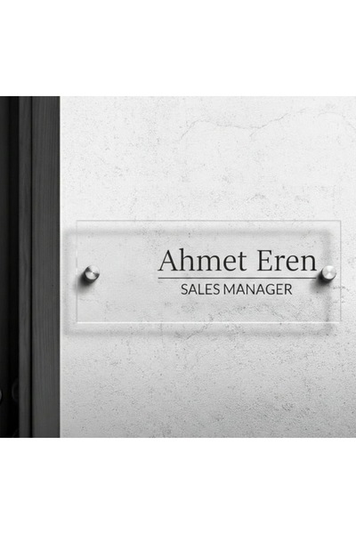 Çıba Design Pleksi Üzerine Uv Baskı 1. Sınıf Vidalı İsimlik 25x12 cm