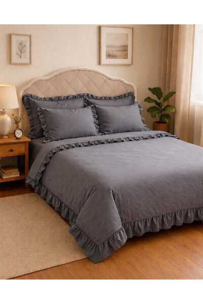 Lavin 100% Cotton Ruffled Double Duvet Cover Set