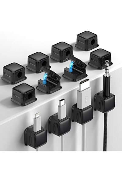 The Bros مجموعة من 12 مشبكًا مغناطيسيًا لتثبيت الكابلات، حامل أسلاك لاصق لإدا...