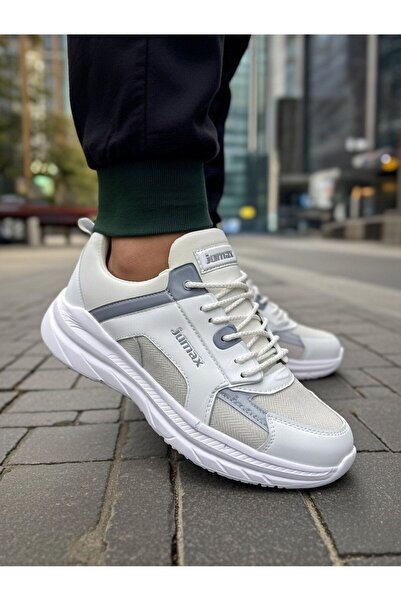 Jumax Men's Sports Shoes White Comfortable Breathable Flexible Sole Quality 049