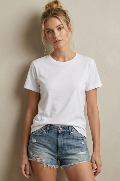 Abruzzo Unisex Λευκό T-Shirt Κανονικής Εφαρμογής Βασικό Καθημερινό Πλεκτό Βαμ...