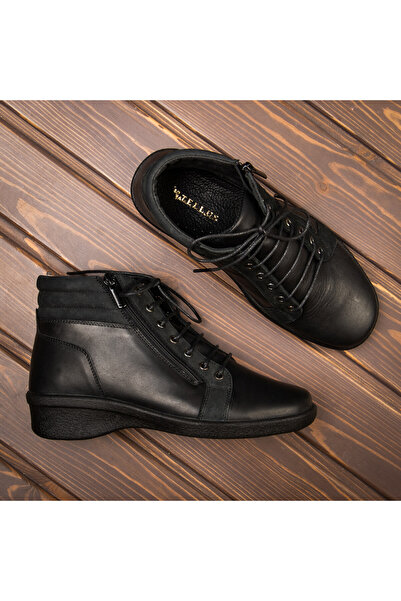 Tellus Women's Leather Extra Wide Tellus, 02-17, Black