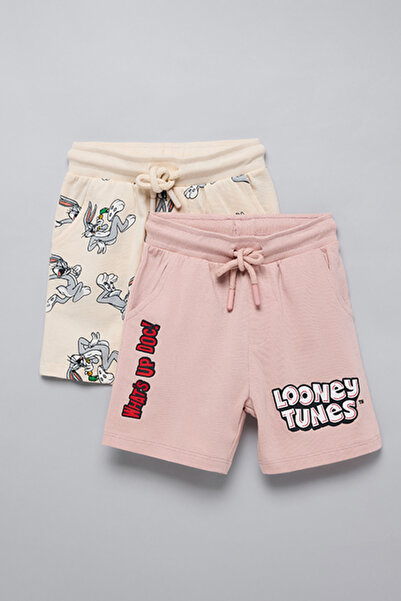 R&B Boy's Multicolor 2 Pack Printed Shorts with Drawstring Waist