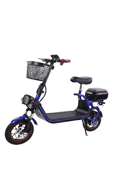 Leno 800W Electric Scooter With Seat And Front Basket - Black