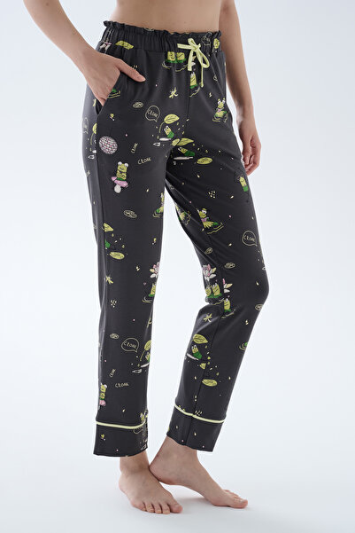 Hays Kadın Pamuklu Cepli Uzun Pijama Altı