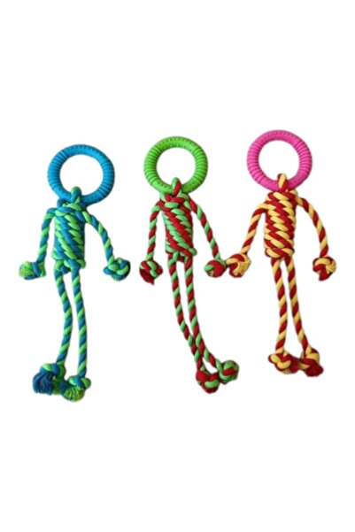 FOXMAG24 Set de 3 jucării pentru câini, multicolore, cu inel de cauciuc