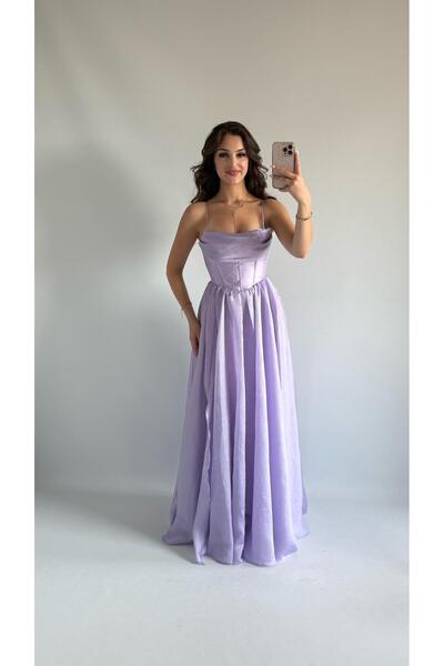 AYŞENUR DİNÇER Daisy Korseli Abiye Lila