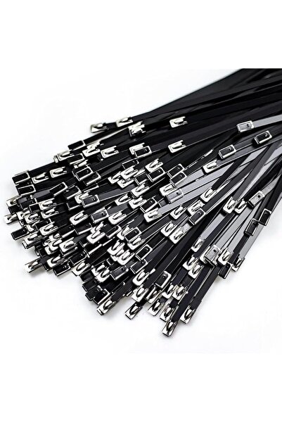 The Bros أربطة كابلات من الفولاذ المقاوم للصدأ، درجة 304، 30 سم، أسود، شديدة ...