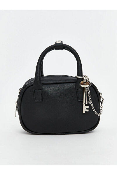 LC Waikiki LCW ACCESSORIES Γυναικεία τσάντα χειρός σε μαύρο δερμάτινο στυλ