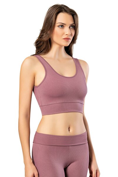 İncili Ribbed Plum Bustier – Stretchy Fabric for a Sculpting Effect, Everyday...