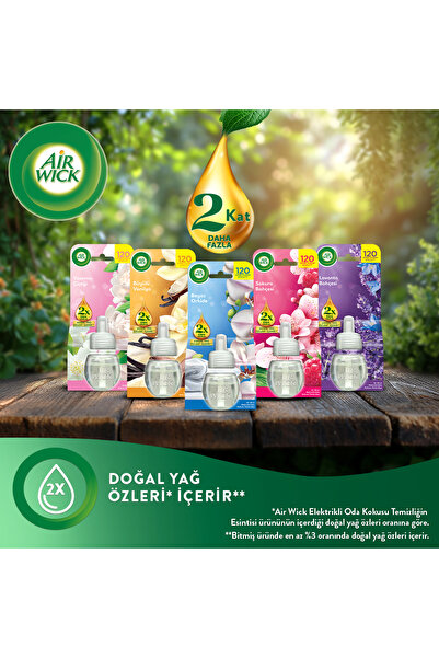 Air Wick Elektrikli Oda Kokusu Yedek Yasemin Çiçeği + Beyaz Orkide + Sakura Bahçesi + Vanilya Büyüsü, 4x19ml
