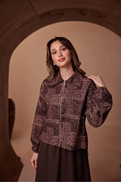 VOICTEC Set bluză și fustă din țesătură dublă, imprimată, de calitate premium