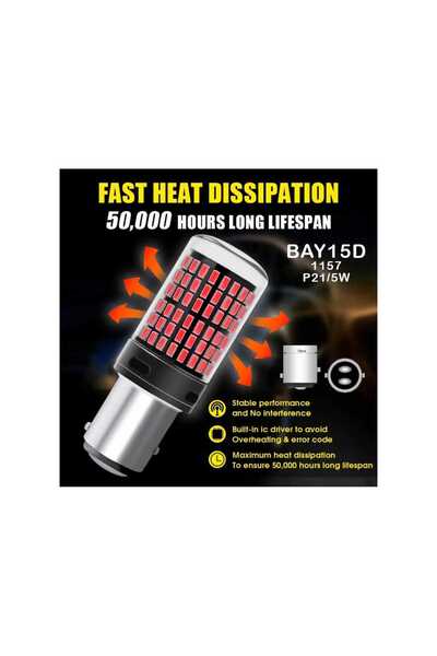 PyAuto Set de 2 becuri LED BAY 15 D Roșu