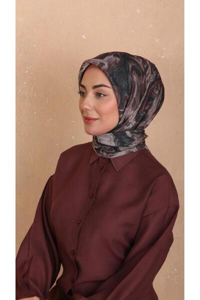 locella Soft Pamuk Eşarp Siyah Vizon