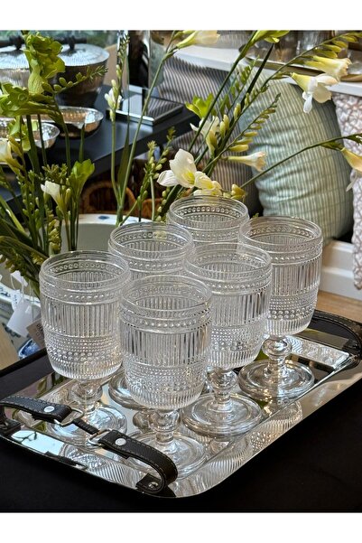 Dekordan House Retro 6'lı Ayaklı Cam Bardak