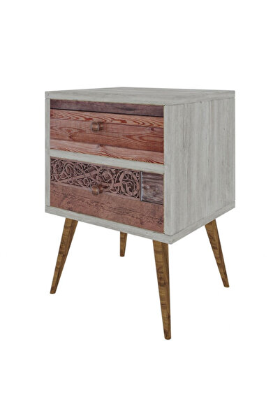 Talis Bedside table PWF-0320 Grey-Walnut 40x35x55 cm