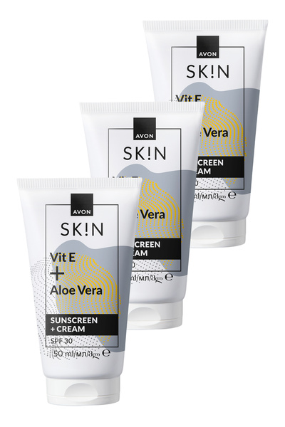 AVON SK!N Güneş Koruyucu + Krem SPF30 50 Ml. Üçlü Paket