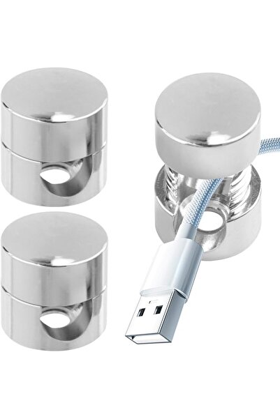 The Bros 3 Pack Adhesive Cable Clips for Desk, Silver Aluminum Cord Holder & ...