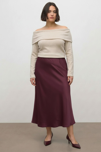MYLİNE Satin Midi Skirt