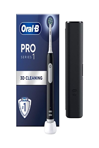 Oral-B Pro 1 Electric Toothbrush, 3 Programs, 1 Brush Head, Travel Kit, Black