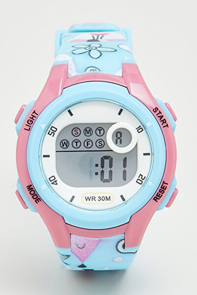 R&B Girl's Blue Printed Digital Watch