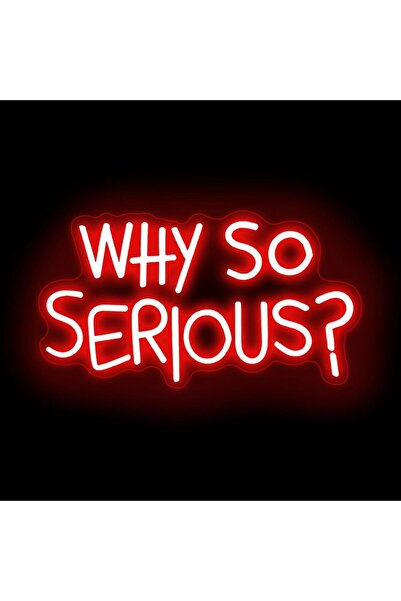 Slasa Why So Serious? Red LED Neon Sign Wall Decor 25 x 45 cm