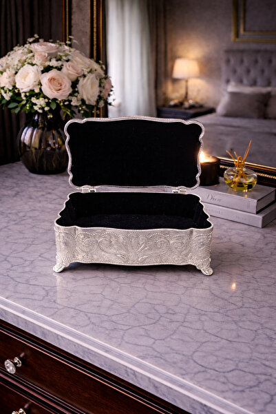 RASHA COLLECTION Gümüş Kaplama Küçük Dikdörtgen Kutu